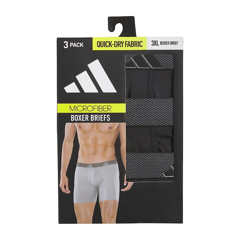 adidas Performance Microfiber Mens Big and Tall 3 Pack Boxer Briefs 5158597