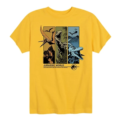 Dinosaur Adventure Little & Big Kid Boys Crew Neck Short Sleeve Regular Fit Jurassic World Graphic T-Shirt