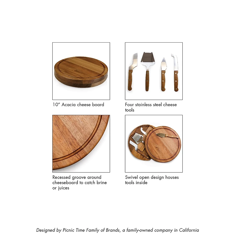Picnic Time 4-pc. Wood Cheese Board Set