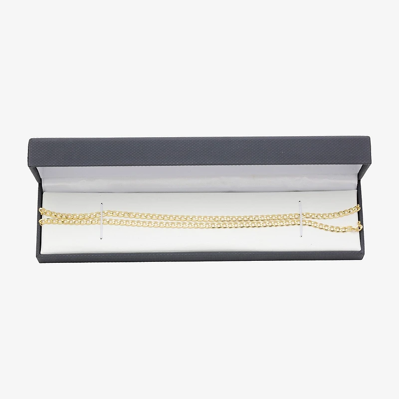 Made Italy Unisex Adult 10K Gold 24 Inch Curb Chain Necklace