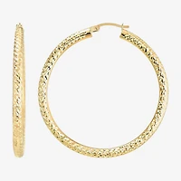 14K Yellow Gold Diamond-Cut 50mm Hoop Earrings