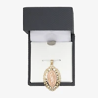 Womens 14K Gold Lady of Guadalupe Oval Pendant