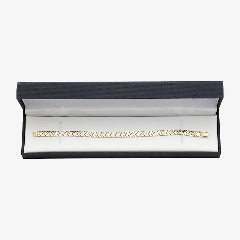 Womens 10K Gold Solid 7.5 Inch Link Bracelet