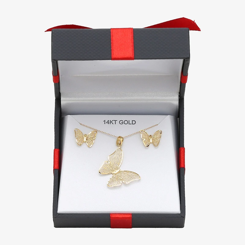 Made in Italy Womens 14K Gold Butterfly 2-pc. Jewelry Set