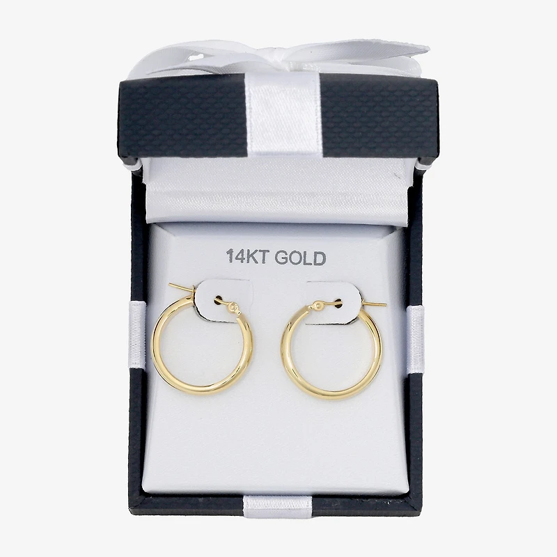 14K Gold Thick Hoop Earrings