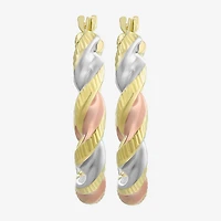 14K Tri-Tone Hoop Earrings