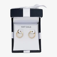 14K Two-Tone Gold 15mm Small Band Hoop Earrings