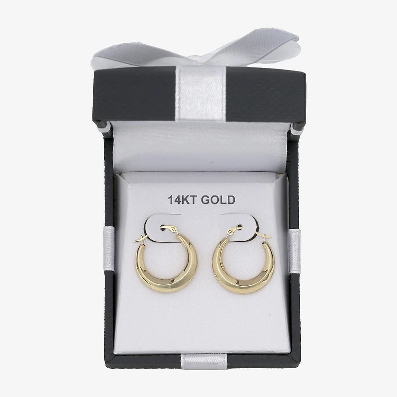 Womens 14K Gold 17mm Round Hoop Earrings