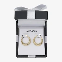 Womens 14K Gold 17mm Round Hoop Earrings