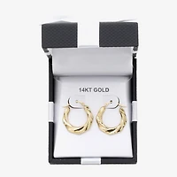Womens 14K Gold 20mm Round Hoop Earrings