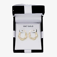 Womens 10K Gold 20.6mm Flower Hoop Earrings