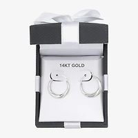 Womens 14K Gold 18mm Round Hoop Earrings