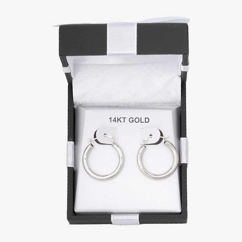 Womens 14K Gold 20mm Round Hoop Earrings