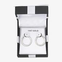 Womens 14K Gold 20mm Round Hoop Earrings