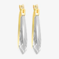 Womens 14K Two Tone Gold 20.9mm Round Hoop Earrings