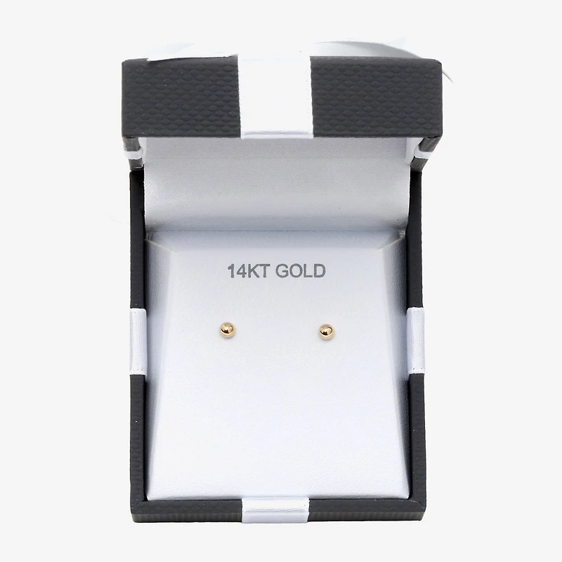14K Gold 3mm Round Stud Earrings