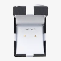 14K Gold 3mm Round Stud Earrings