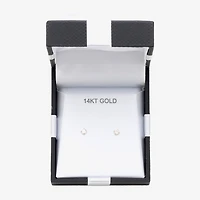 Cubic Zirconia 14K Gold 3mm Round Stud Earrings
