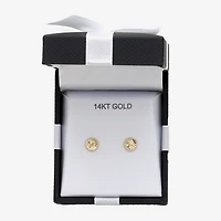 14K Gold 13mm Round Stud Earrings
