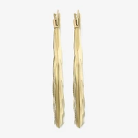 14K Yellow Gold Patterned Hoop Earrings