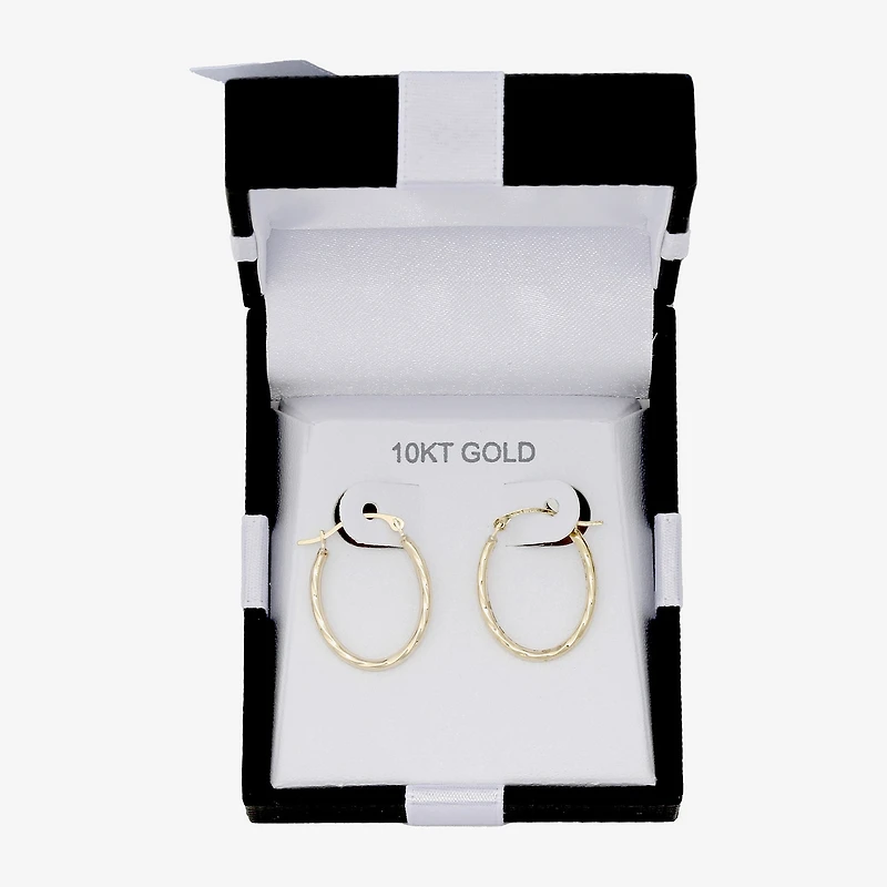 Womens 10K Gold 18mm Round Hoop Earrings