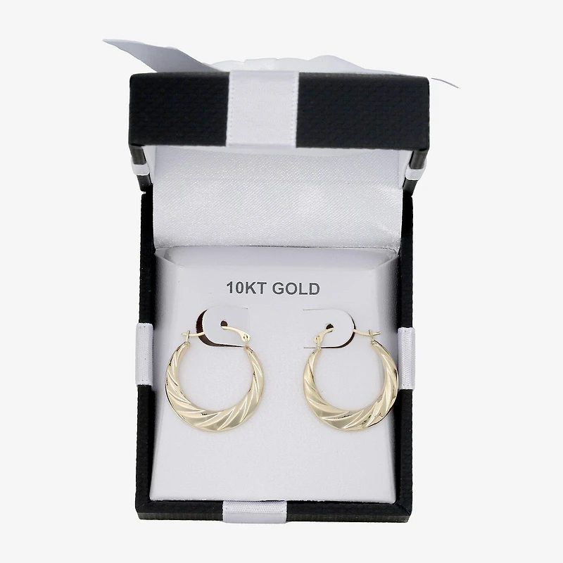Womens 10K Gold 20mm Round Hoop Earrings