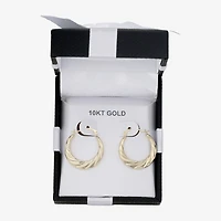 Womens 10K Gold 20mm Round Hoop Earrings