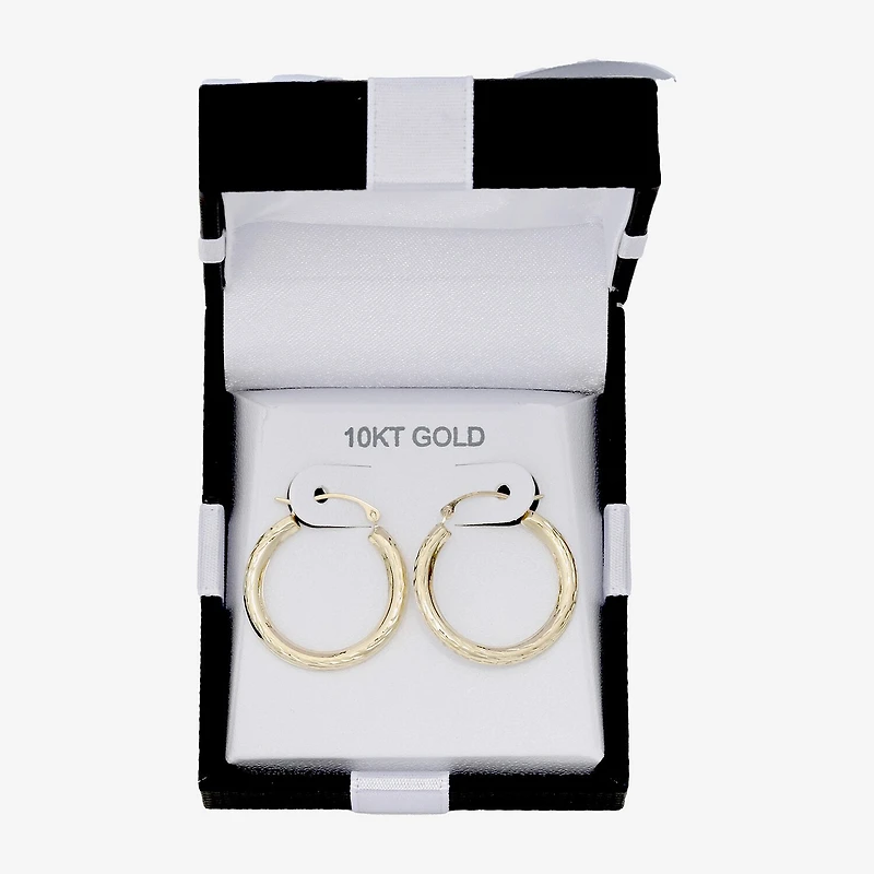 Womens 10K Gold 22mm Round Hoop Earrings