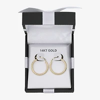 Womens 14K Gold 20mm Round Hoop Earrings