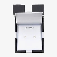 Cubic Zirconia 14K Gold 4mm Round Stud Earrings