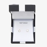 Cubic Zirconia 14K Gold 5mm Round Stud Earrings