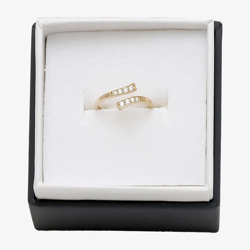White Cubic Zirconia 10K Gold Adjustable Toe Ring