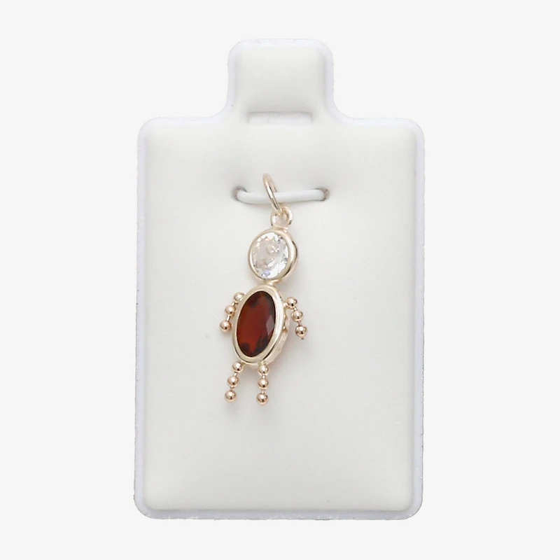 10K Gold January Birthstone Babies Boy Charm