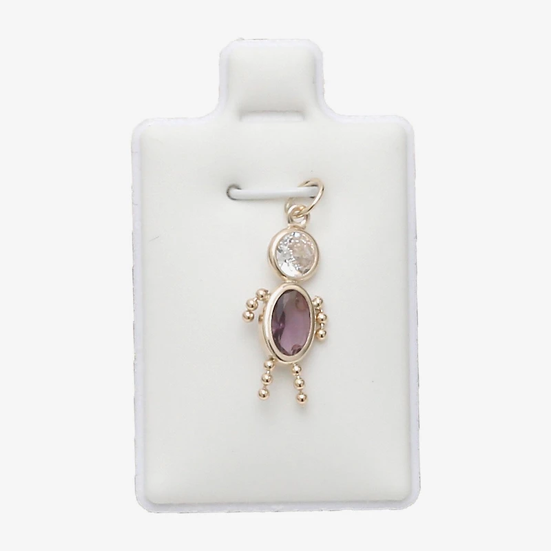 10K Gold February Birthstone Babies Boy Charm