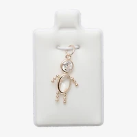 10K Gold April Birthstone Babies Boy Charm