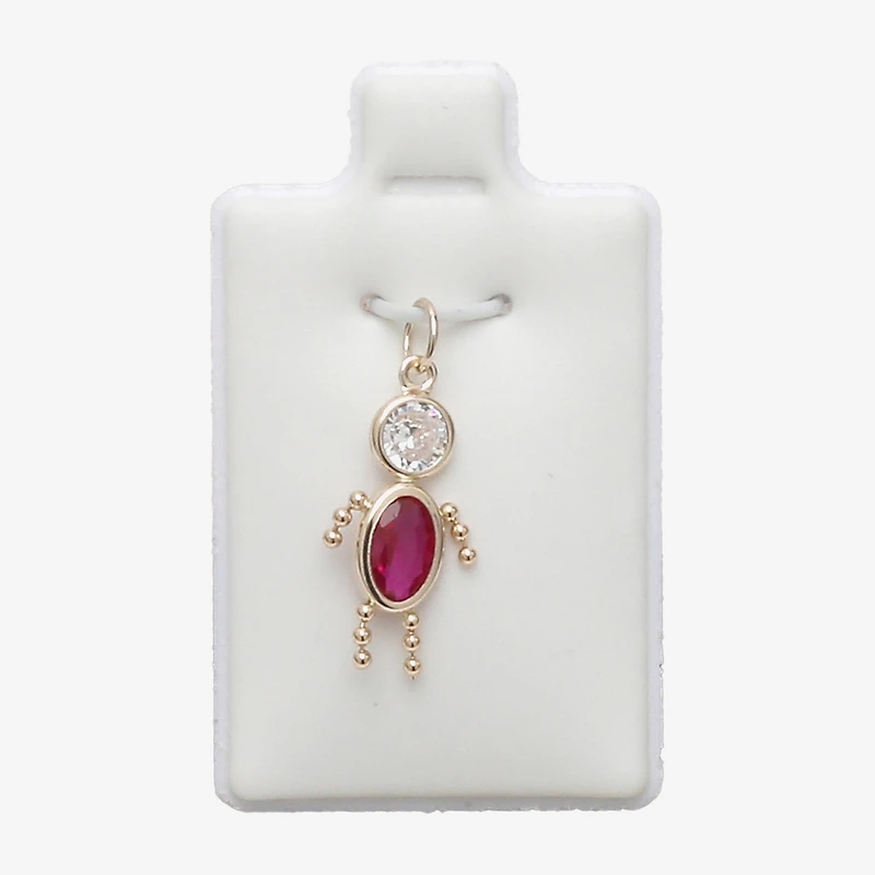 10K Gold July Birthstone Babies Boy Charm
