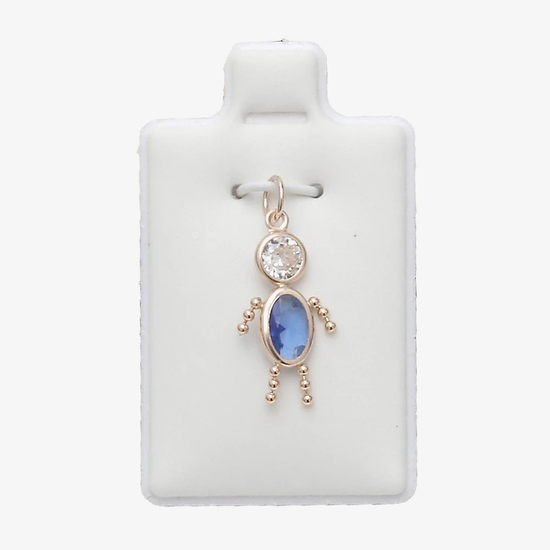 10K Gold September Birthstone Babies Boy Charm