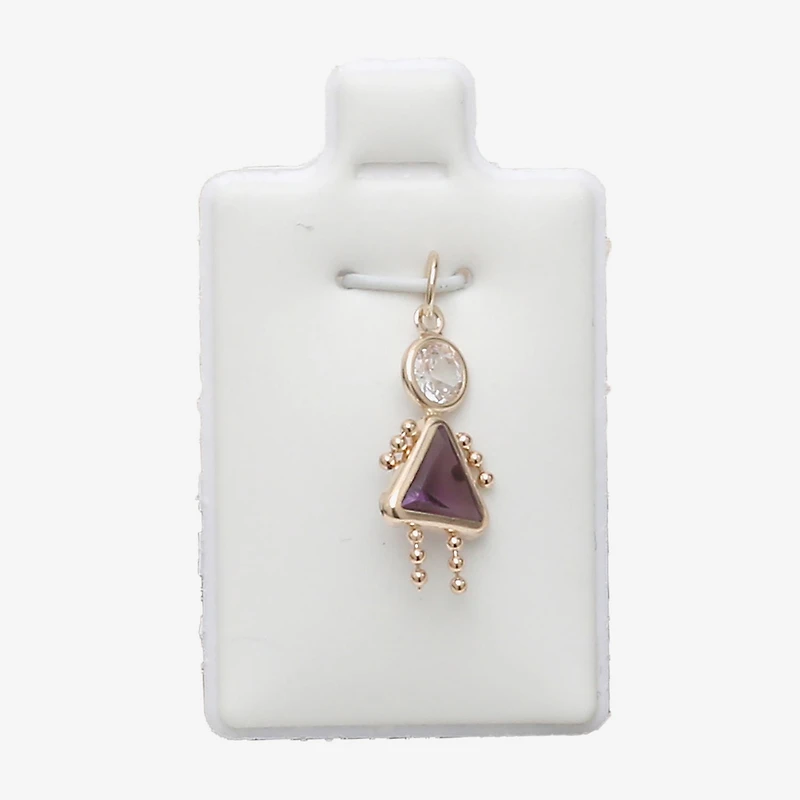 10K Gold February Birthstone Babie Girl Charm