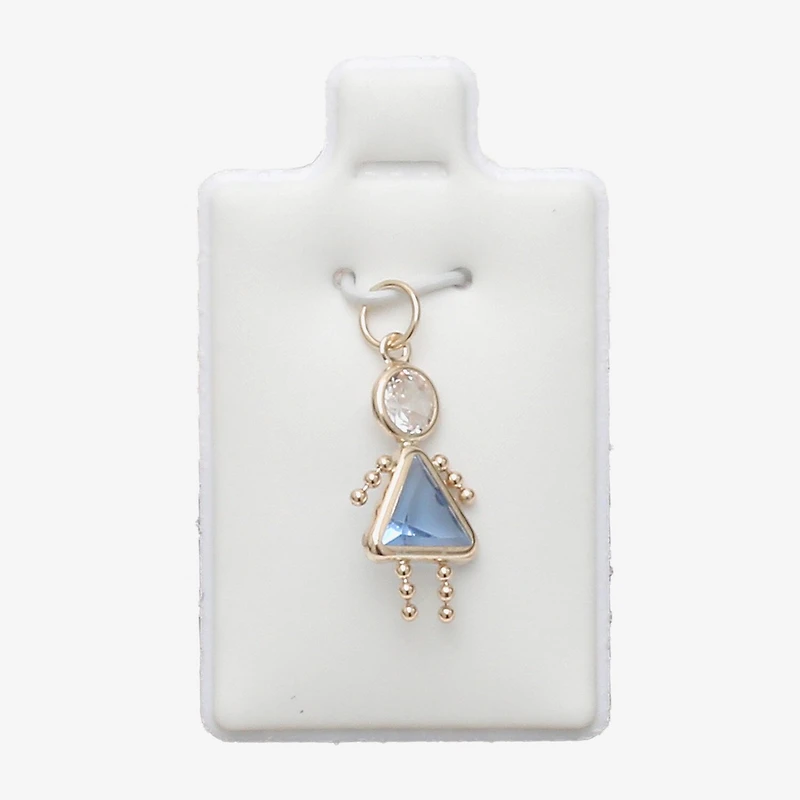 10K Gold March Birthstone Babies Girl Charm