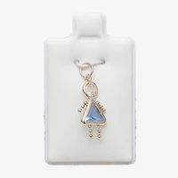 10K Gold March Birthstone Babies Girl Charm
