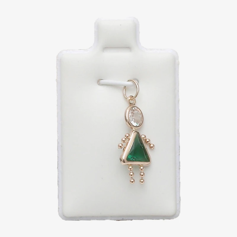10K Gold May Birthstone Babies Girl Charm