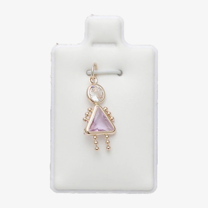 10K Gold June Birthstone Babies Girl Charm