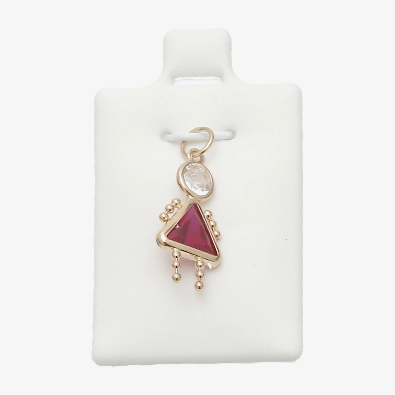 10K Gold July Birthstone Babies Girl Charm