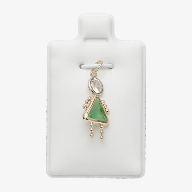 10K Gold August Birthstone Babies Girl Charm
