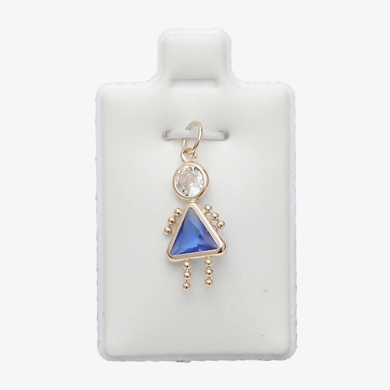 10K Gold September Birthstone Babies Girl Charm