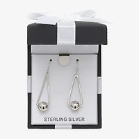 Womens Sterling Silver Ball Round Drop Earrings
