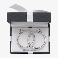Womens Sterling Silver 44.5mm Round Hoop Earrings