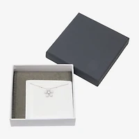 Diamonart Womens White Cubic Zirconia Sterling Silver Flower 18 Inch Pendant Necklace