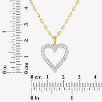 Heart (G-H / Si2-I1) Womens 1/10 CT. T.W. Lab Grown White Diamond 14K Gold Over Silver Heart 18 Inch Pendant Necklace