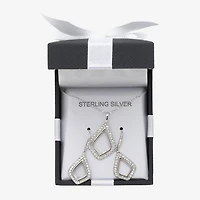 Womens White Crystal Sterling Silver 2-pc. Jewelry Set